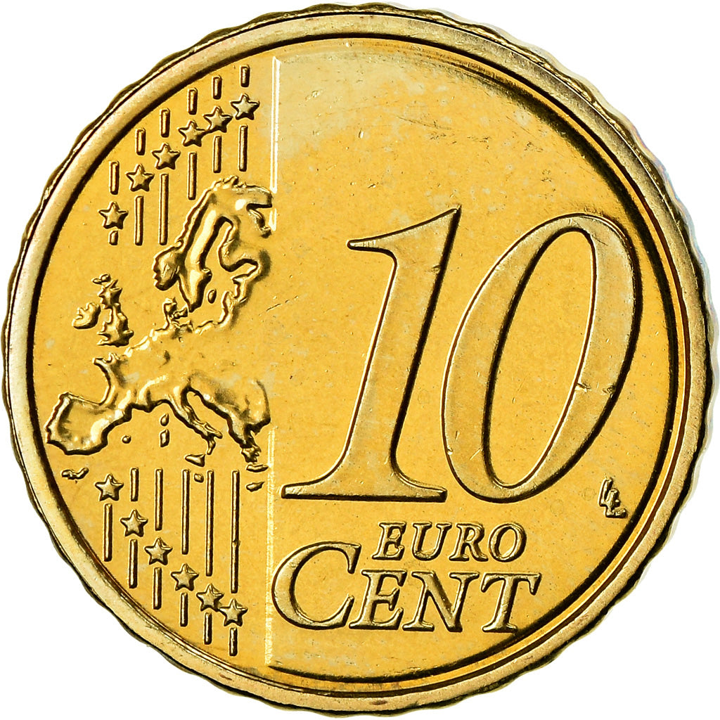 IRELAND REPUBLIC, 10 Euro Cent, 2010, BU, FDC, Laiton, KM:47