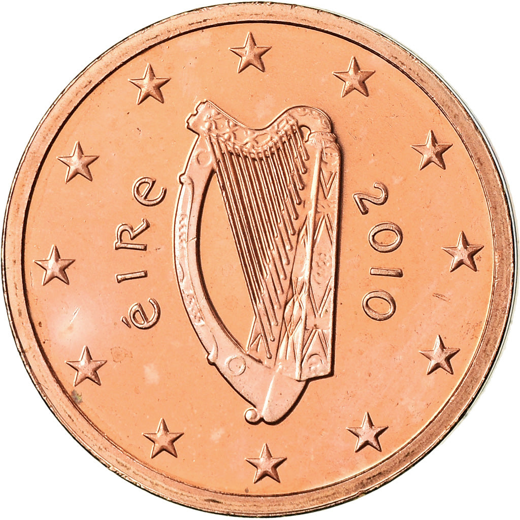 REPUBLIKA IRLANDII, 2 Euro Cent, 2010, Sandyford, BU, MS(65-70), Miedź