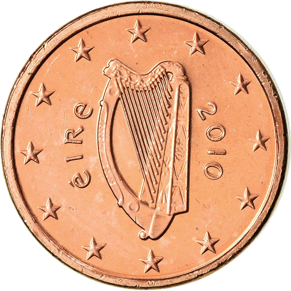 REPUBLIEK IERLAND, Euro Cent, 2010, BU, FDC, Copper Plated Steel, KM:32