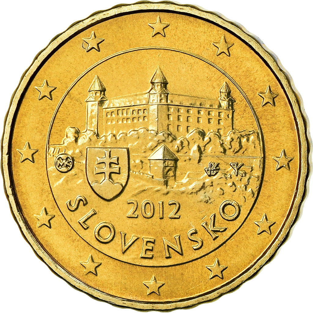 Slovakia, 10 Euro Cent, 2012, BU, MS(65-70), Brass, KM:98