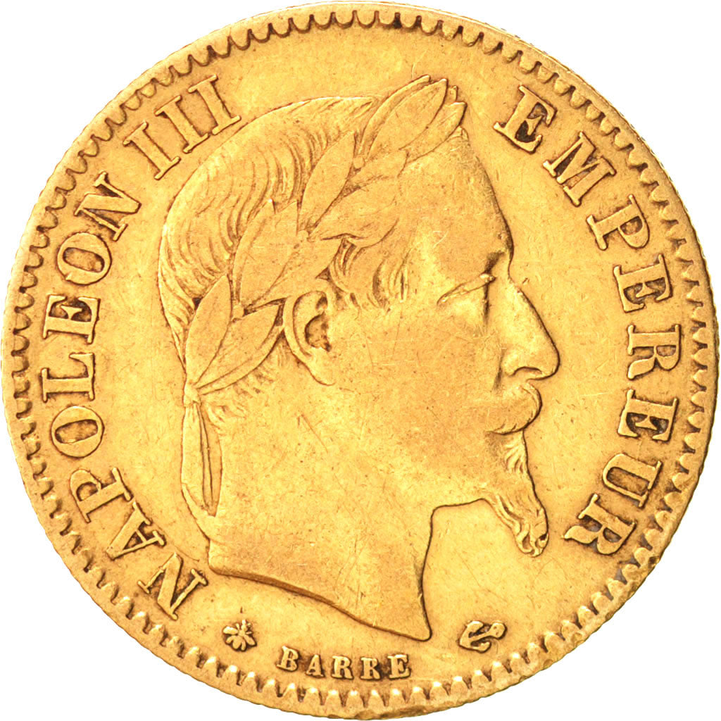 France, Napoleon III, Napoléon III, 10 Francs, 1865, Paris, VF(30-35), Gold,...