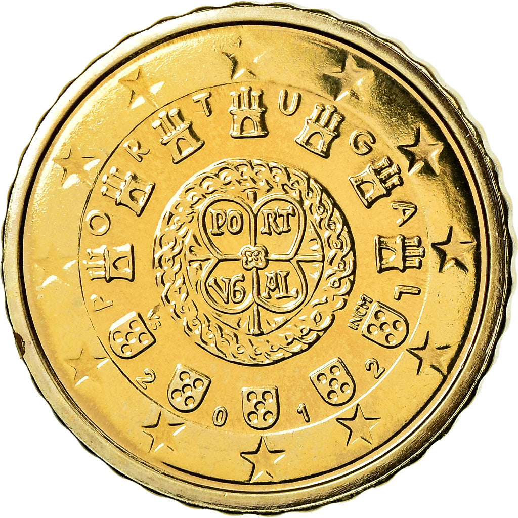 Portugal, 10 Euro Cent, 2012, BU, MS(65-70), Brass, KM:763