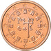 Portugal, 5 Euro Cent, 2012, BU, MS(65-70), Copper Plated Steel, KM:742