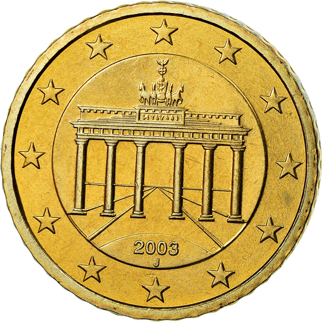 Bundesrepublik Deutschland, 50 Euro Cent, 2003, BU, STGL, Messing, KM:212