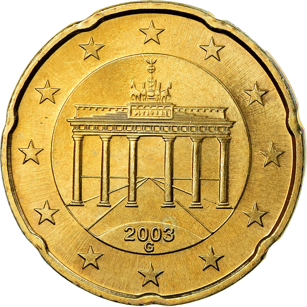 Bundesrepublik Deutschland, 20 Euro Cent, 2003, BU, STGL, Messing, KM:211