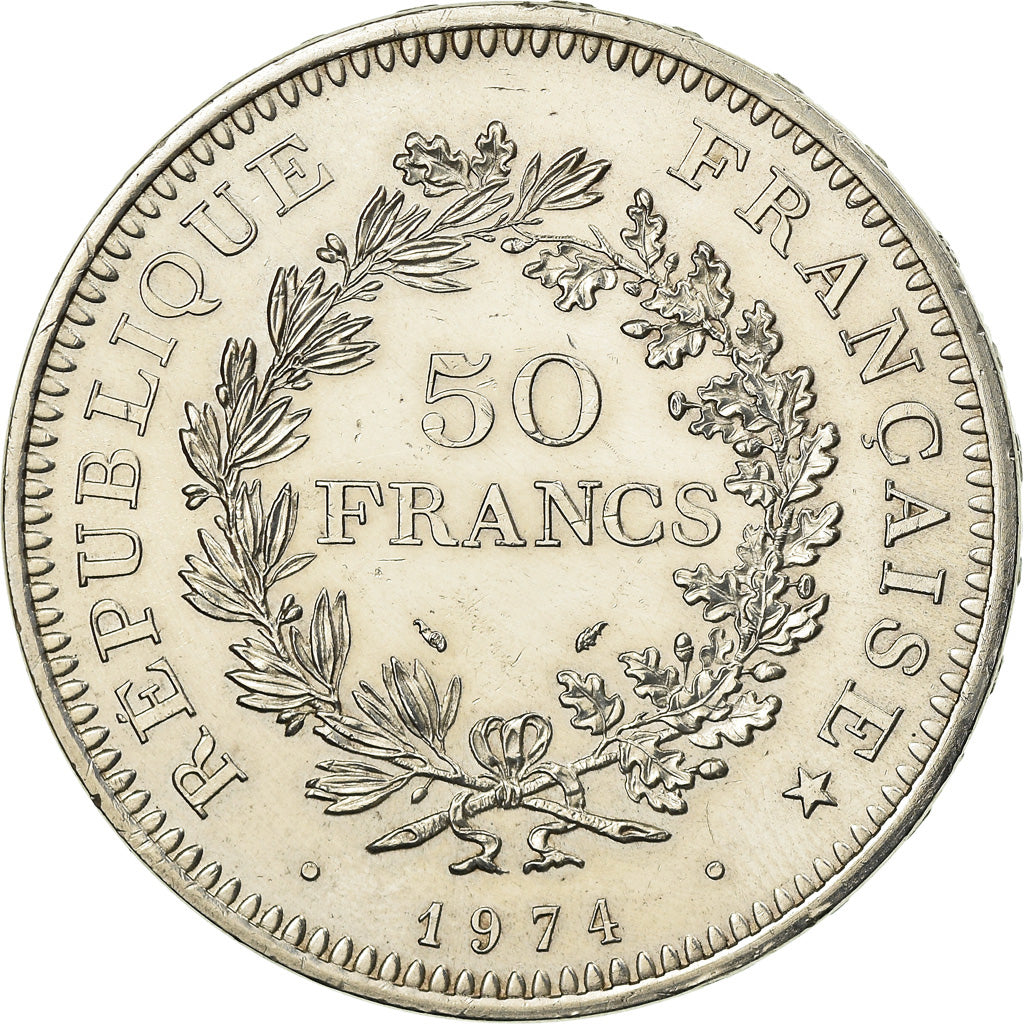 Münze, Frankreich, Hercule, 50 Francs, 1974, Paris, FDC, STGL, Silber