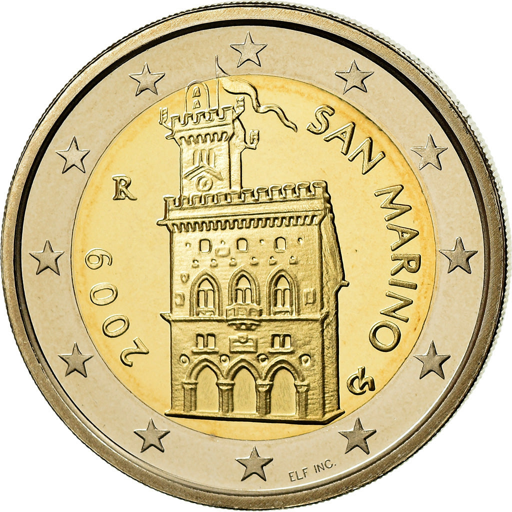 San Marino, 2 Euro, 2009, BE, MS(65-70), Bi-Metallic, KM:486