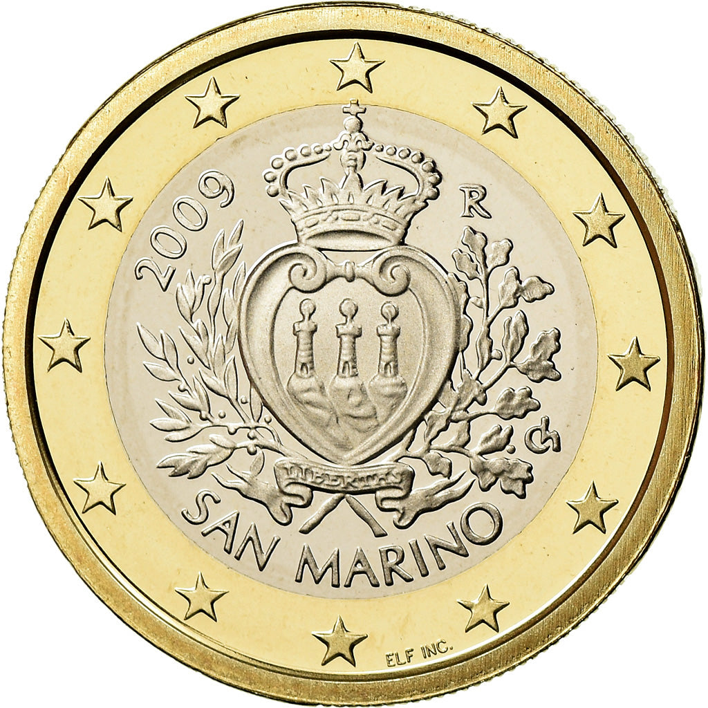 San Marino, Euro, 2009, BE, STGL, Bi-Metallic, KM:485