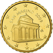 San Marino, 10 Euro Cent, 2009, BE, MS(65-70), Brass, KM:482