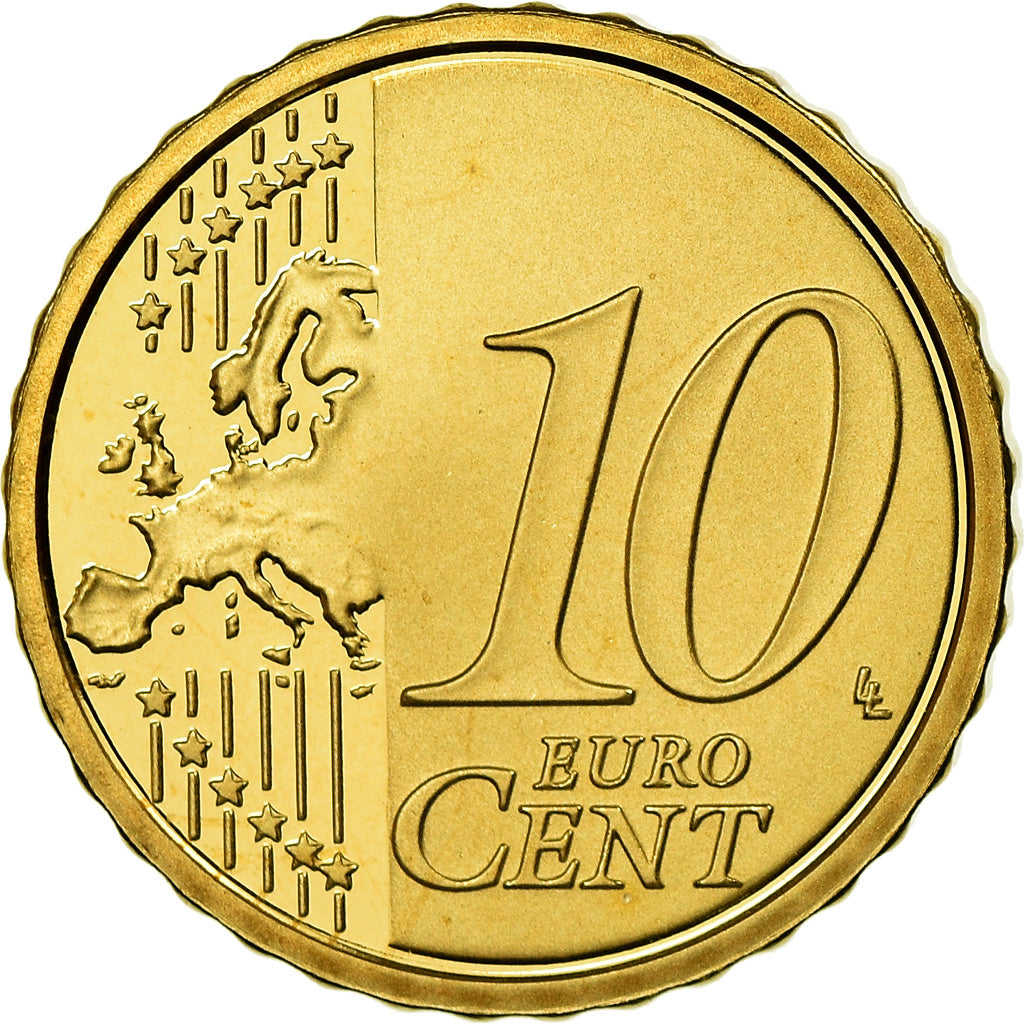 San Marino, 10 Euro Cent, 2009, BE, MS(65-70), Brass, KM:482