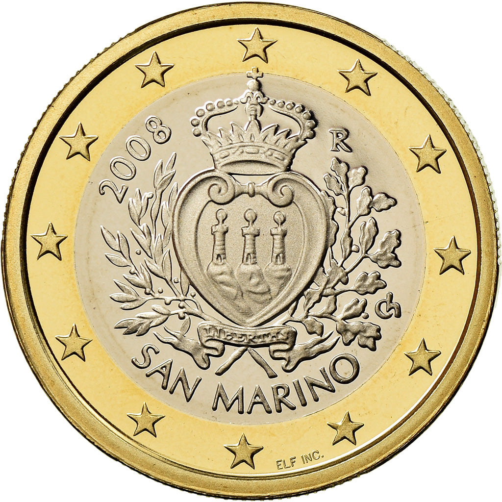 San Marino, Euro, 2008, BE, MS(65-70), Bi-Metallic, KM:485
