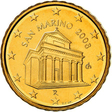 San Marino, 10 Euro Cent, 2008, BE, MS(65-70), Brass, KM:482