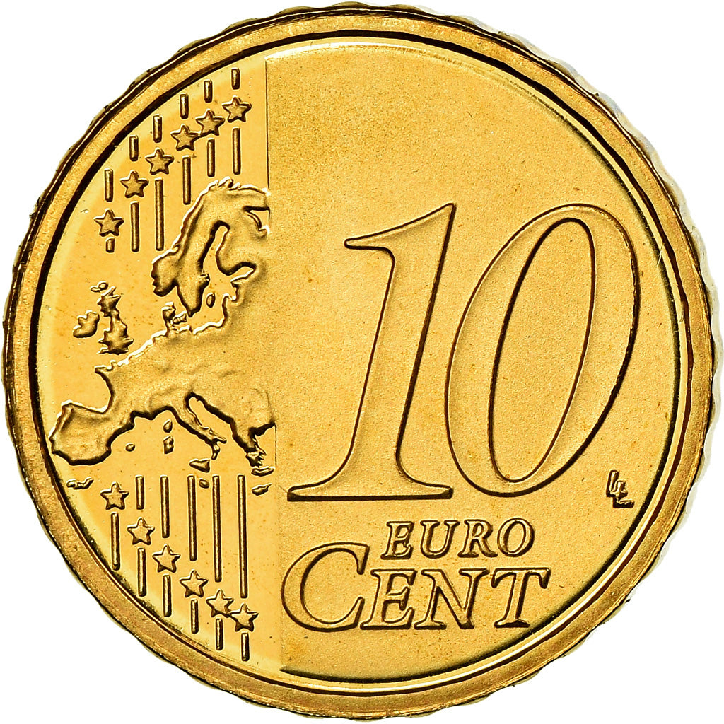 San Marino, 10 Euro Cent, 2008, BE, MS(65-70), Brass, KM:482