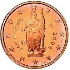San Marino, 2 Euro Cent, 2008, BE, MS(65-70), Copper Plated Steel, KM:441