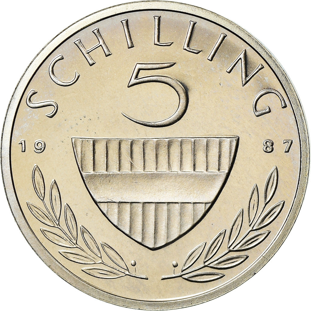 Coin, Austria, 5 Schilling, 1987, BE, MS(65-70), Copper-nickel, KM:2889a