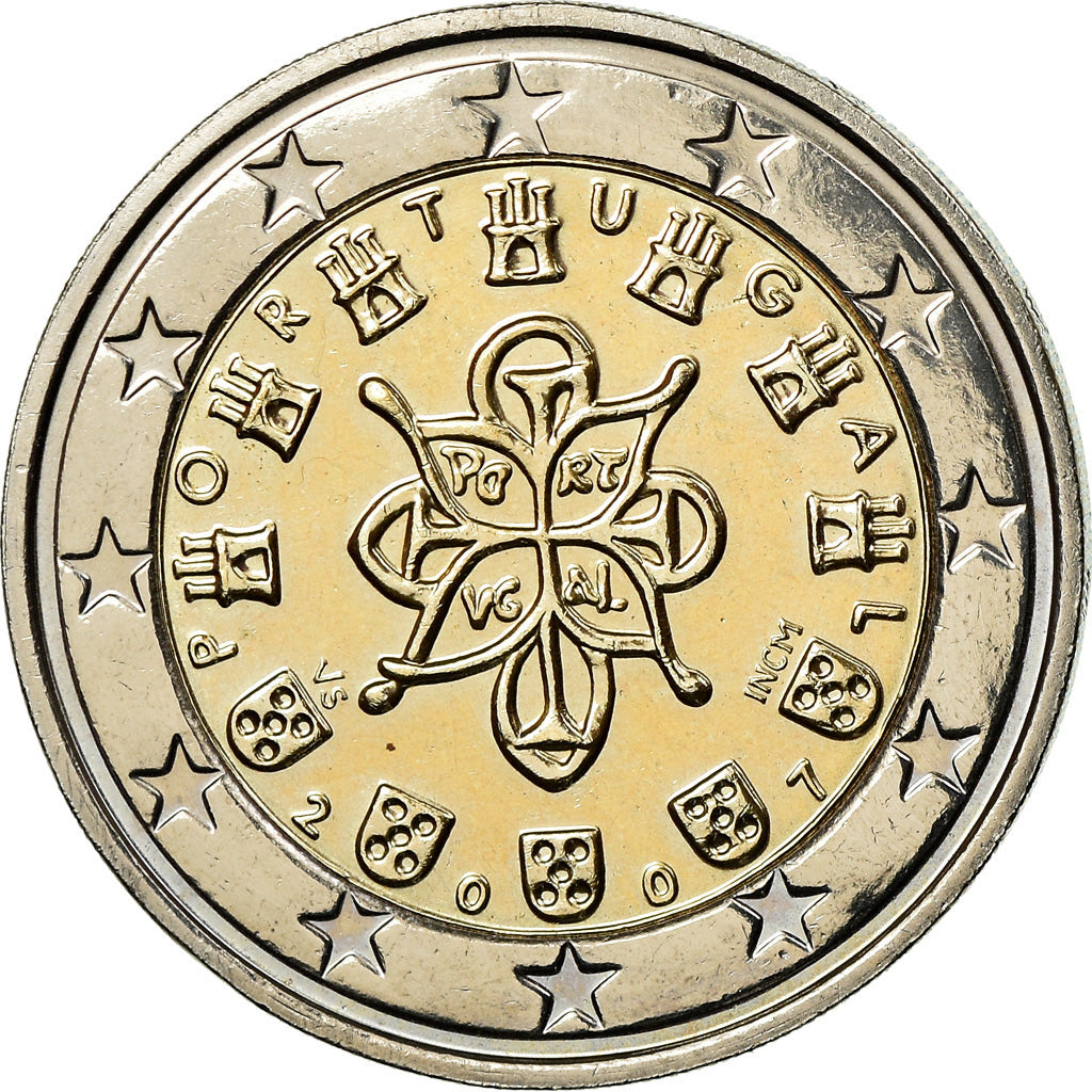 Portugal, 2 Euro, 2007, MS(63), Bi-Metallic, KM:747
