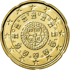 Portogallo, 20 Euro Cent, 2007, SPL, Ottone, KM:744