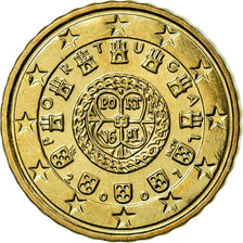 Portugal, 10 Euro Cent, 2007, MS(63), Brass, KM:743