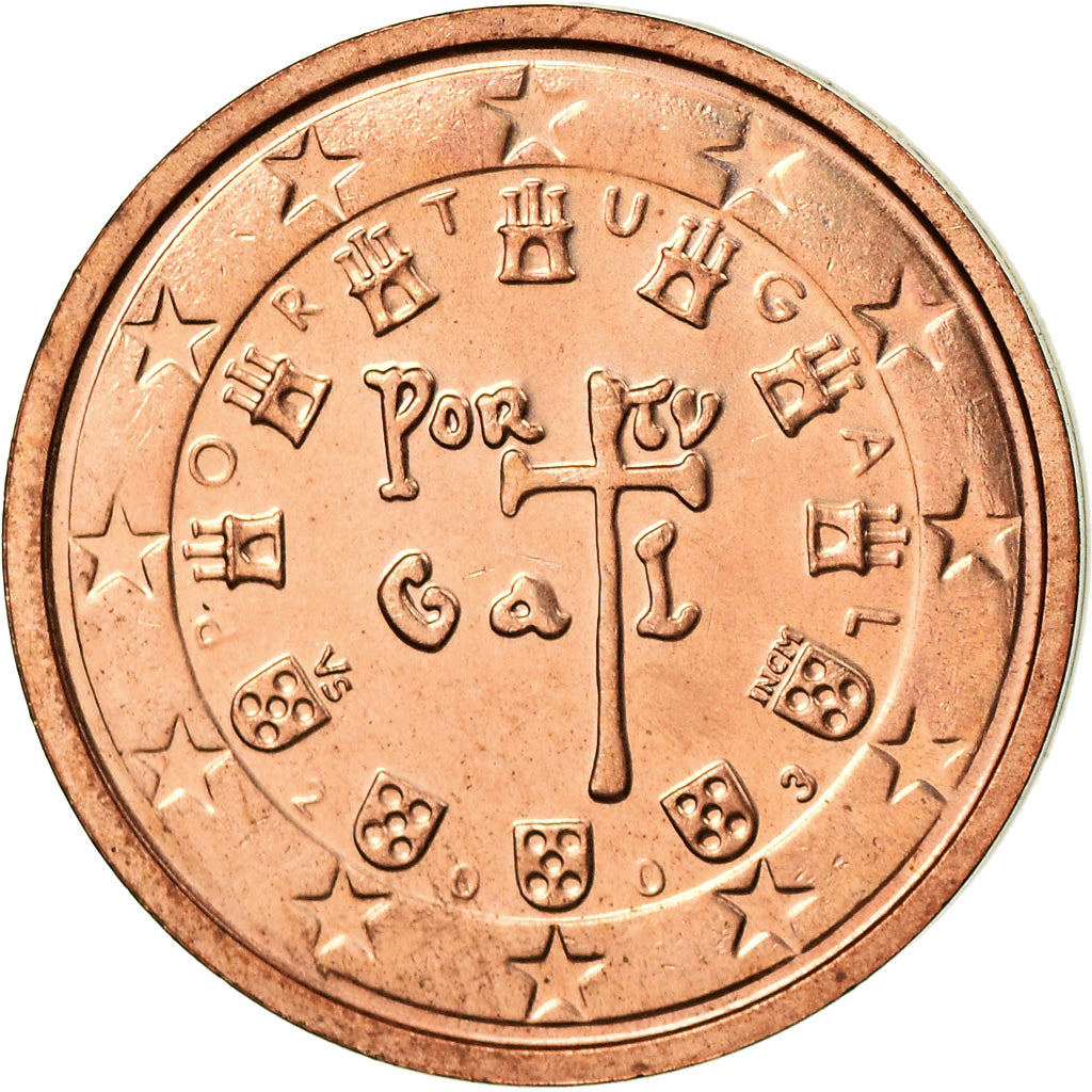 Portugal, 2 Euro Cent, 2003, MS(63), Copper Plated Steel, KM:741