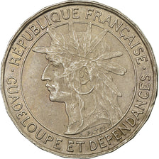 Coin, Guadeloupe, Franc, 1921, EF(40-45), Copper-nickel, KM:46