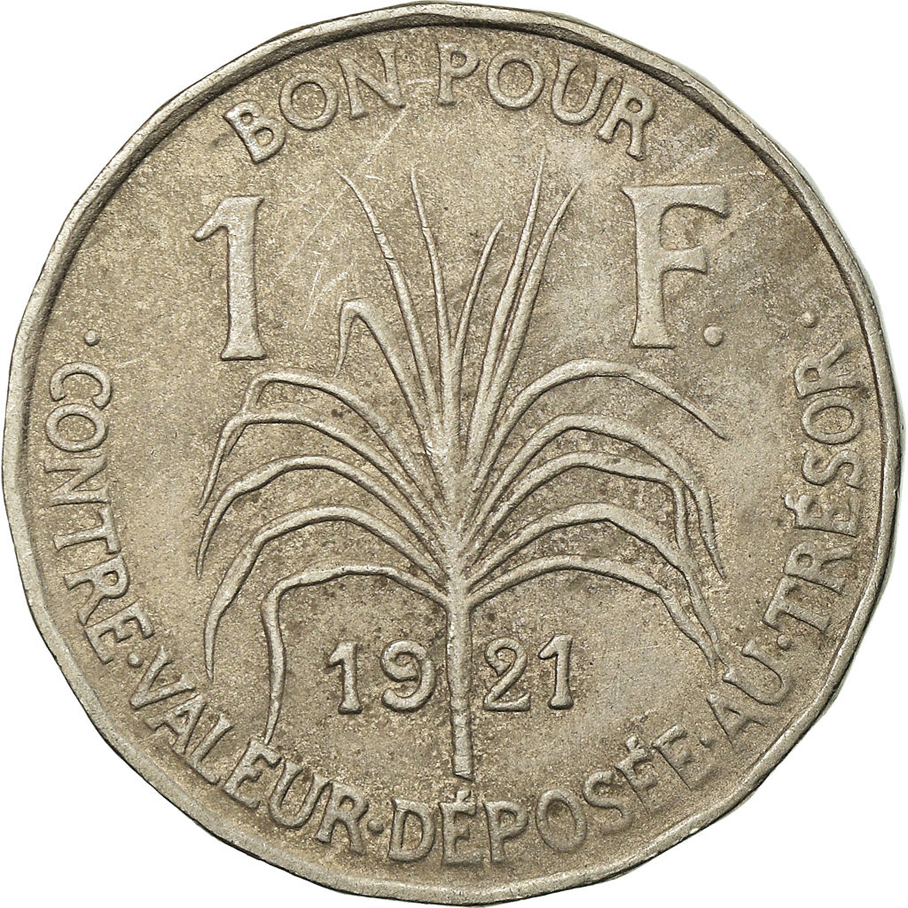 Coin, Guadeloupe, Franc, 1921, EF(40-45), Copper-nickel, KM:46
