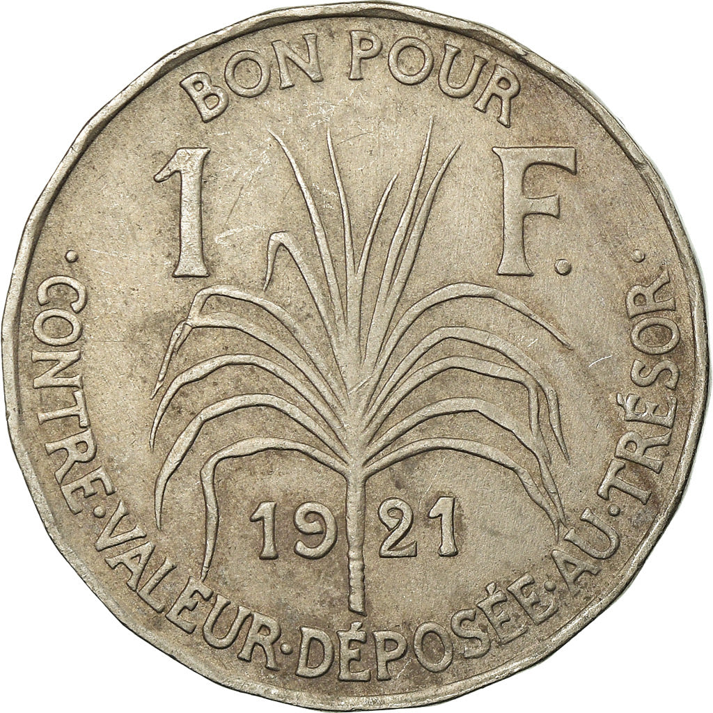Coin, Guadeloupe, Franc, 1921, EF(40-45), Copper-nickel, KM:46