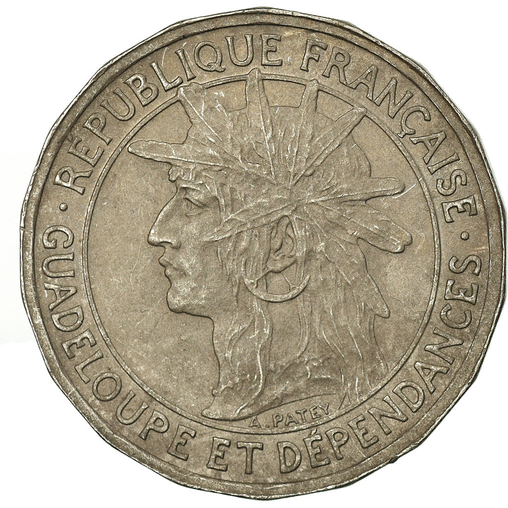 Coin, Guadeloupe, 50 Centimes, 1921, VF(30-35), Copper-nickel, KM:45