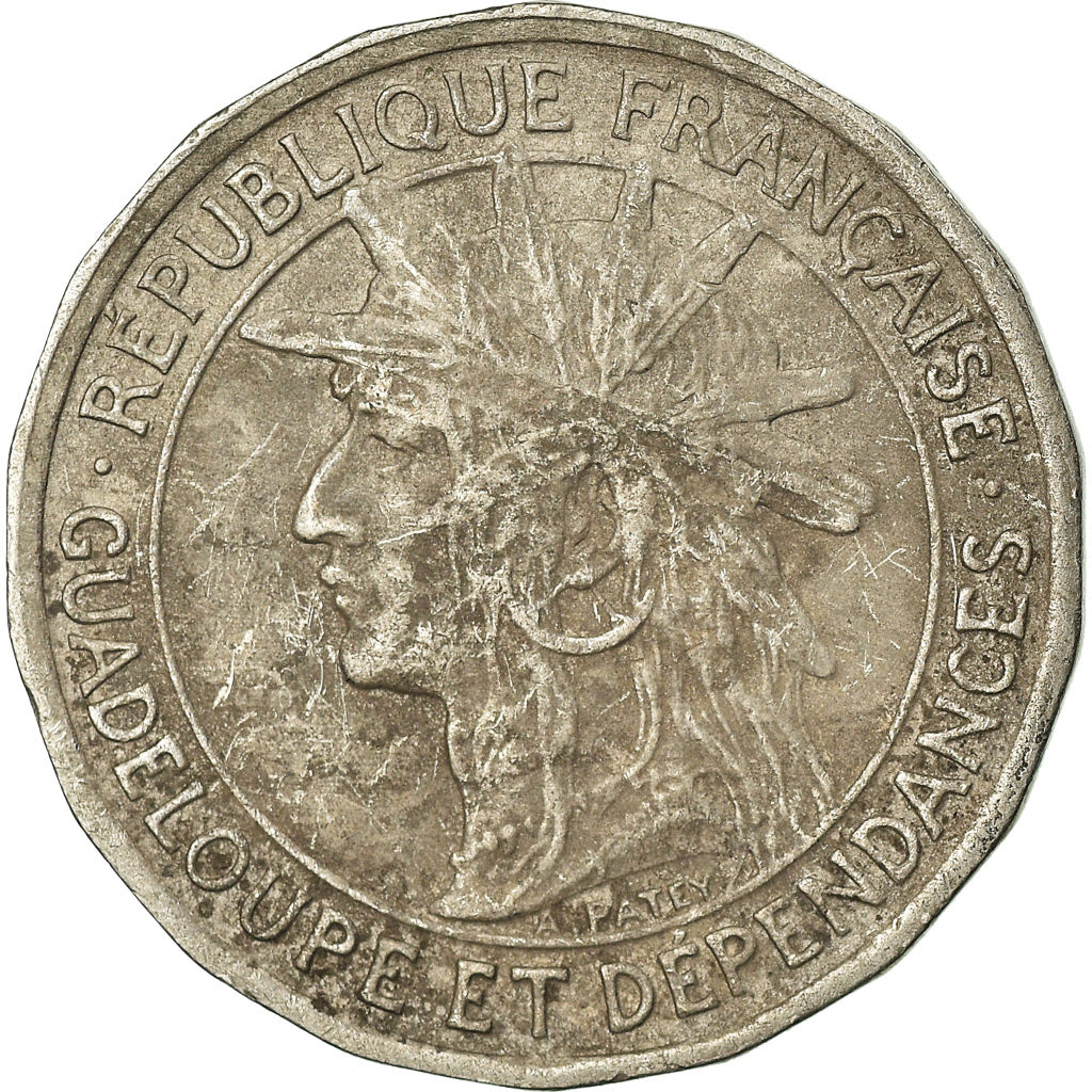 Coin, Guadeloupe, 50 Centimes, 1921, VF(30-35), Copper-nickel, KM:45