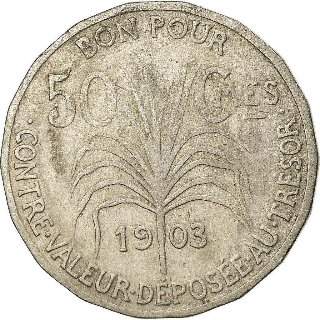 Coin, Guadeloupe, 50 Centimes, 1903, VF(30-35), Copper-nickel, KM:45