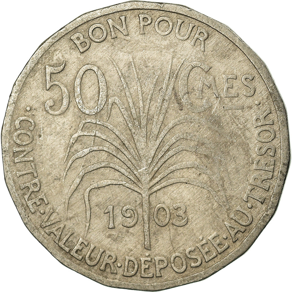 Coin, Guadeloupe, 50 Centimes, 1903, VF(20-25), Copper-nickel, KM:45