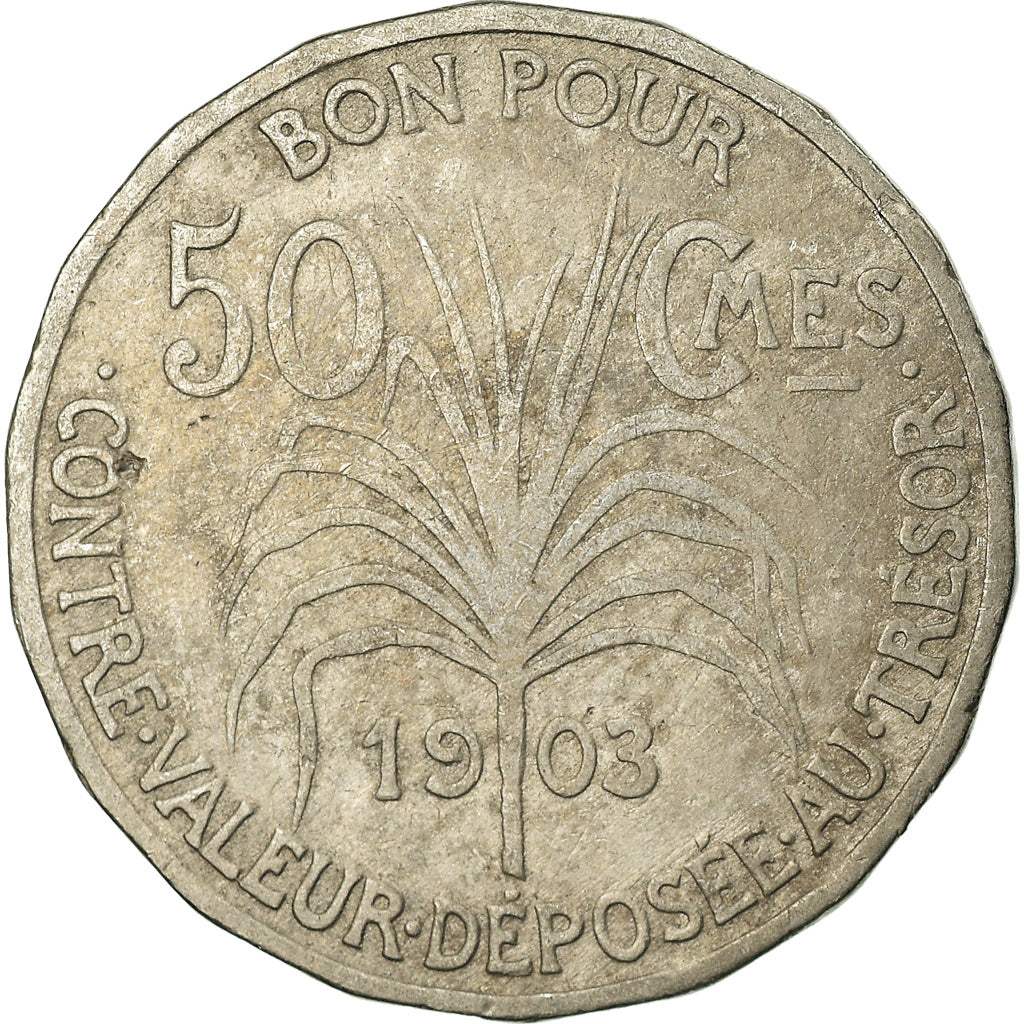 Coin, Guadeloupe, 50 Centimes, 1903, VF(20-25), Copper-nickel, KM:45