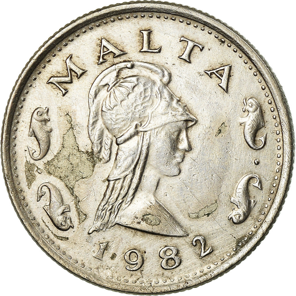 Munten, Malta, 2 Cents, 1982, ZF, Copper-nickel, KM:58