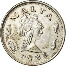 Coin, Malta, 2 Cents, 1982, EF(40-45), Copper-nickel, KM:58