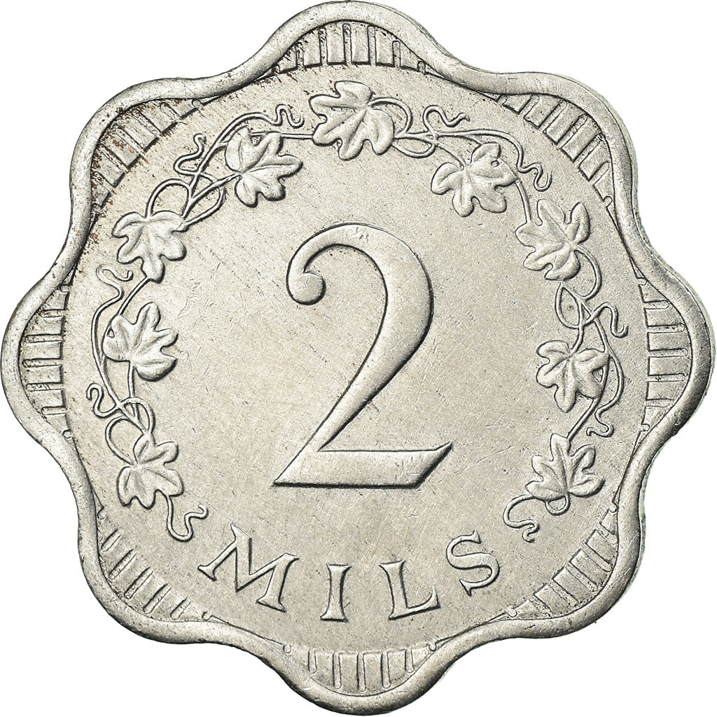 Coin, Malta, 2 Mils, 1972, AU(55-58), Aluminum, KM:5