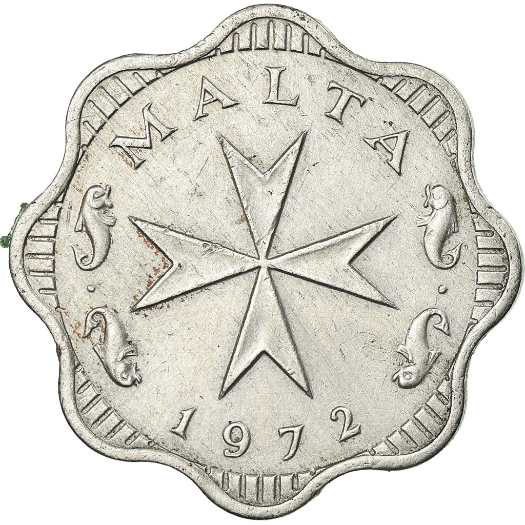 Coin, Malta, 2 Mils, 1972, AU(55-58), Aluminum, KM:5
