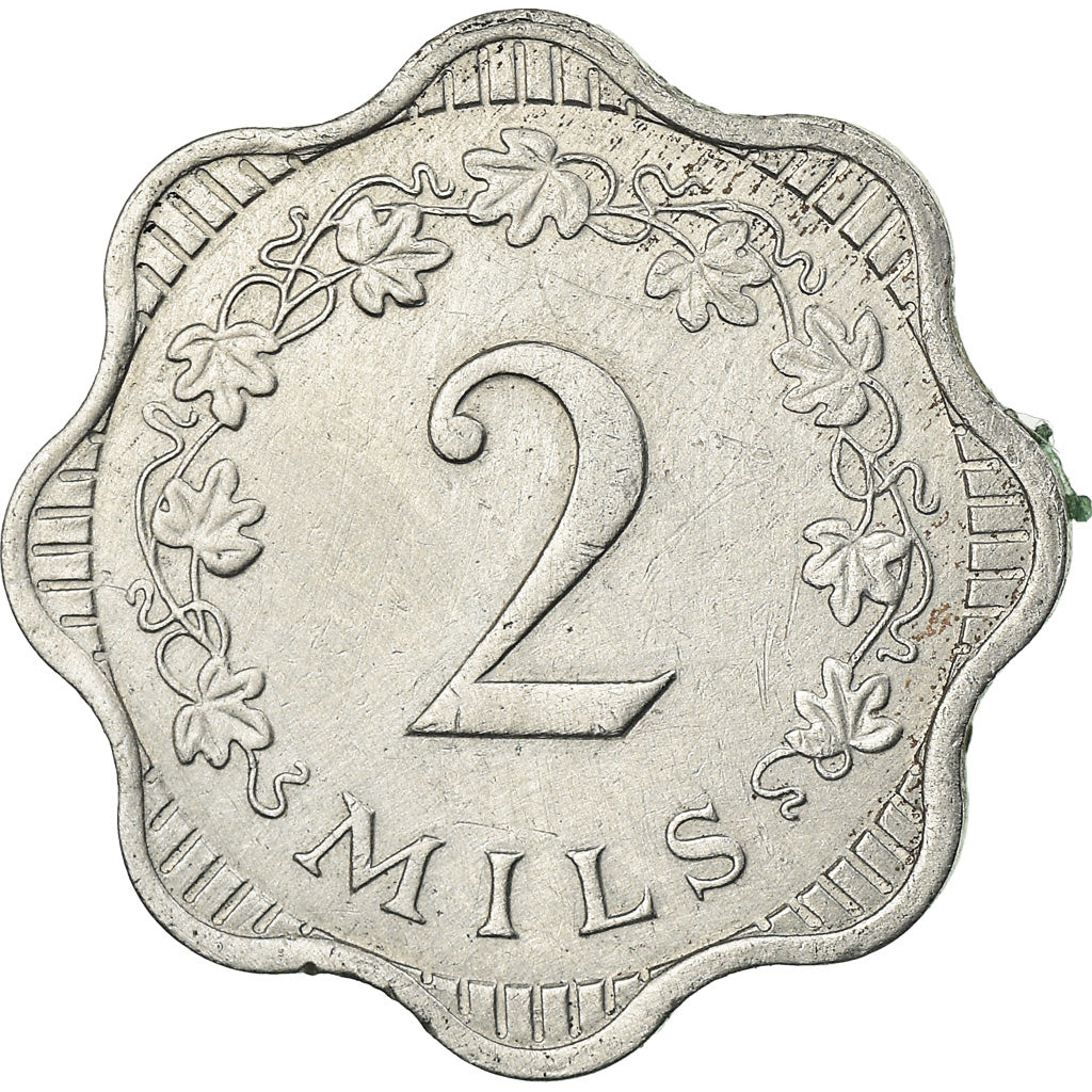 Coin, Malta, 2 Mils, 1972, AU(55-58), Aluminum, KM:5