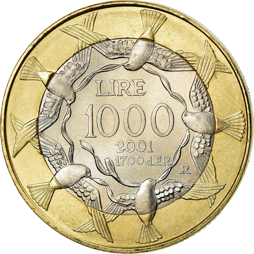 Münze, San Marino, 1000 Lire, 2001, Rome, SS, Bi-Metallic, KM:430