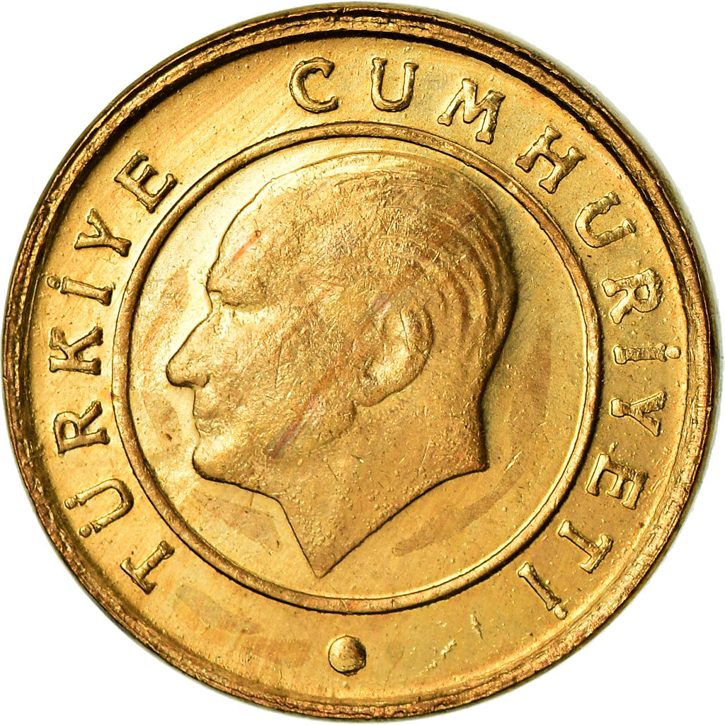 Moneta, Turcja, Kurus, 2009, AU(55-58), Miedź-Nikiel platerowany stalą