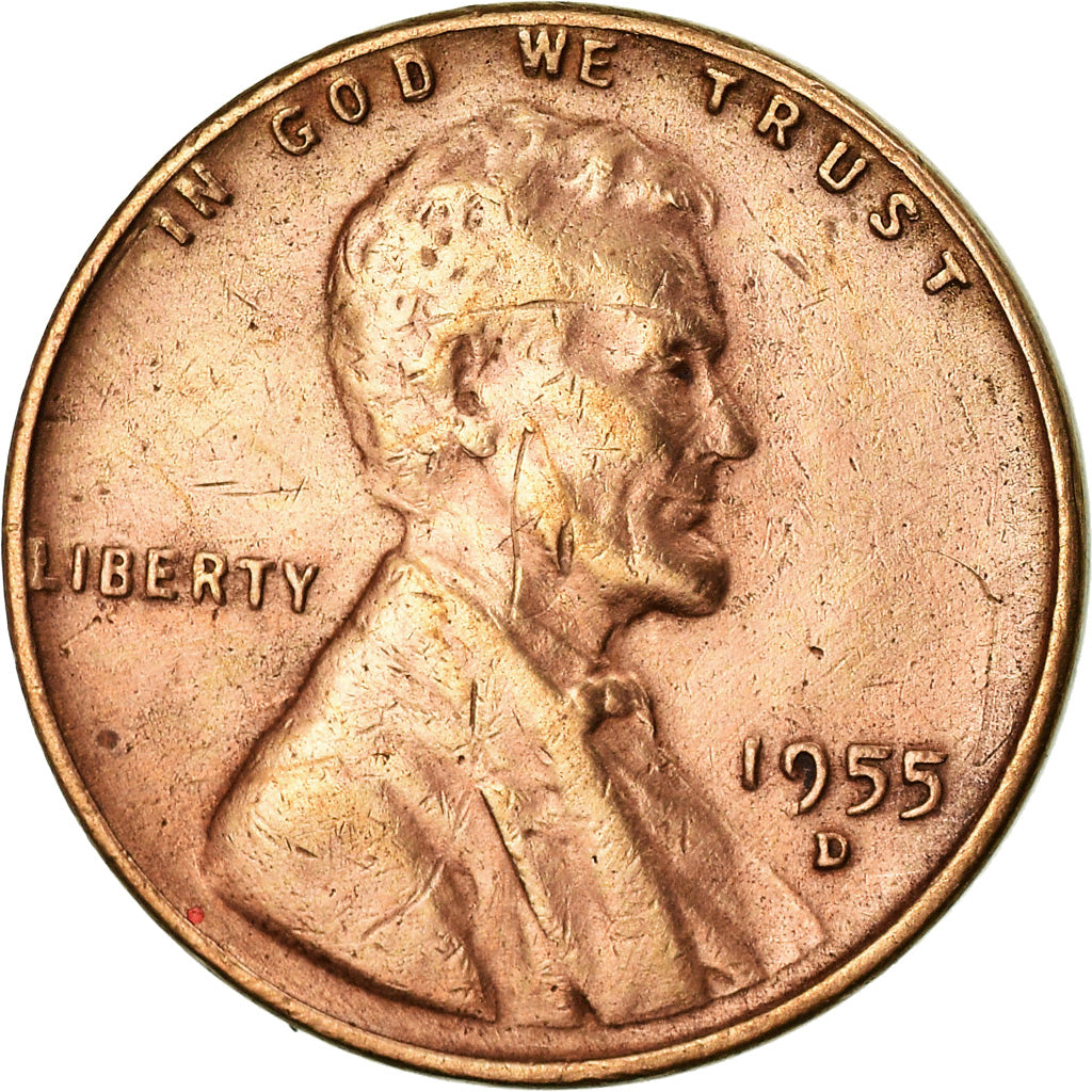 Coin, United States, Lincoln Cent, Cent, 1955, U.S. Mint, Denver, EF(40-45)