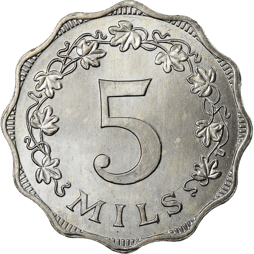 Coin, Malta, 5 Mils, 1972, British Royal Mint, AU(55-58), Aluminum, KM:7