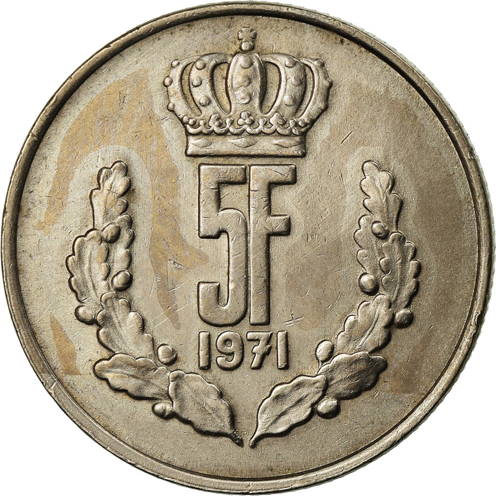 Munten, Luxemburg, Jean, 5 Francs, 1971, ZF+, Copper-nickel, KM:56