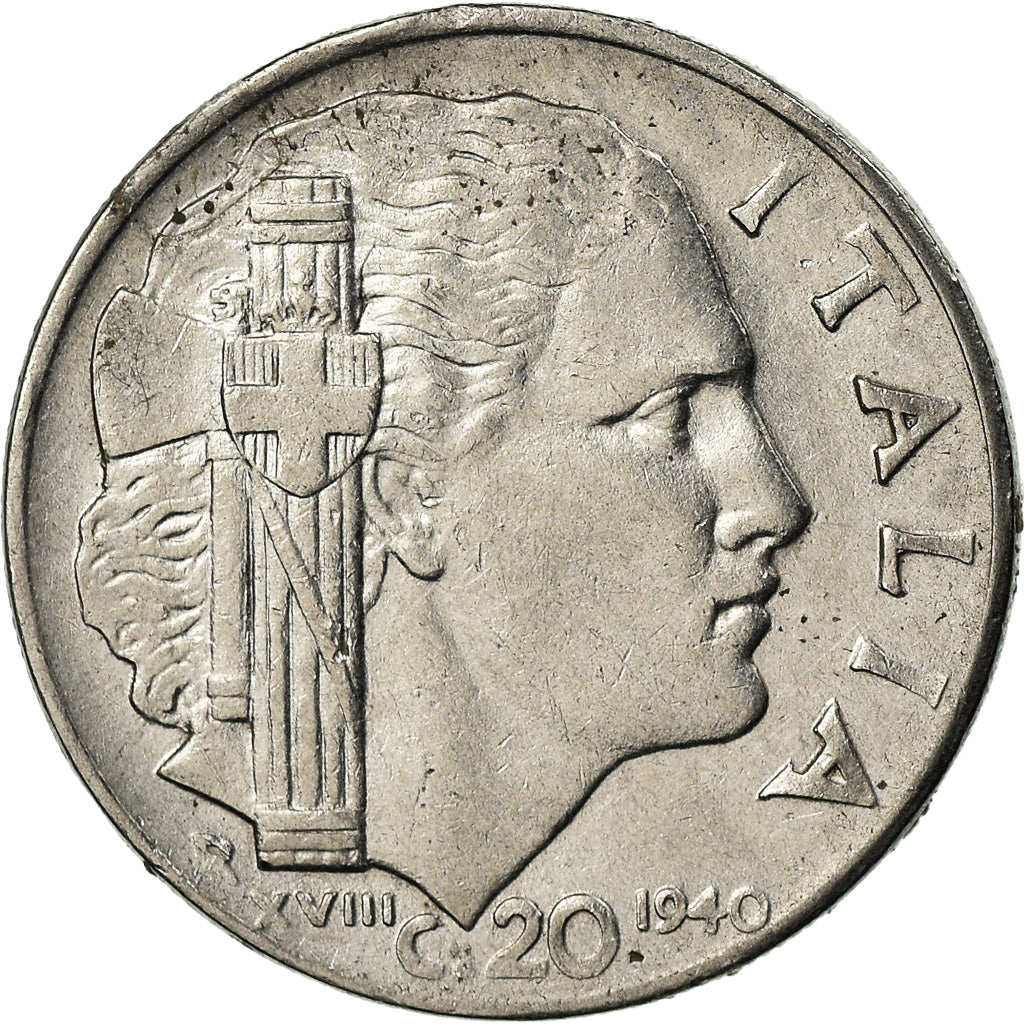 Coin, Italy, Vittorio Emanuele III, 20 Centesimi, 1940, Rome, AU(50-53)