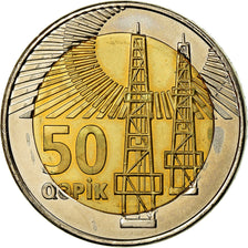 Monnaie, Azerbaïdjan, 50 Qapik, Undated (2006), SUP, Bi-Metallic, KM:44