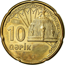 Coin, Azerbaijan, 10 Qapik, Undated (2006), AU(55-58), Brass plated steel, KM:42