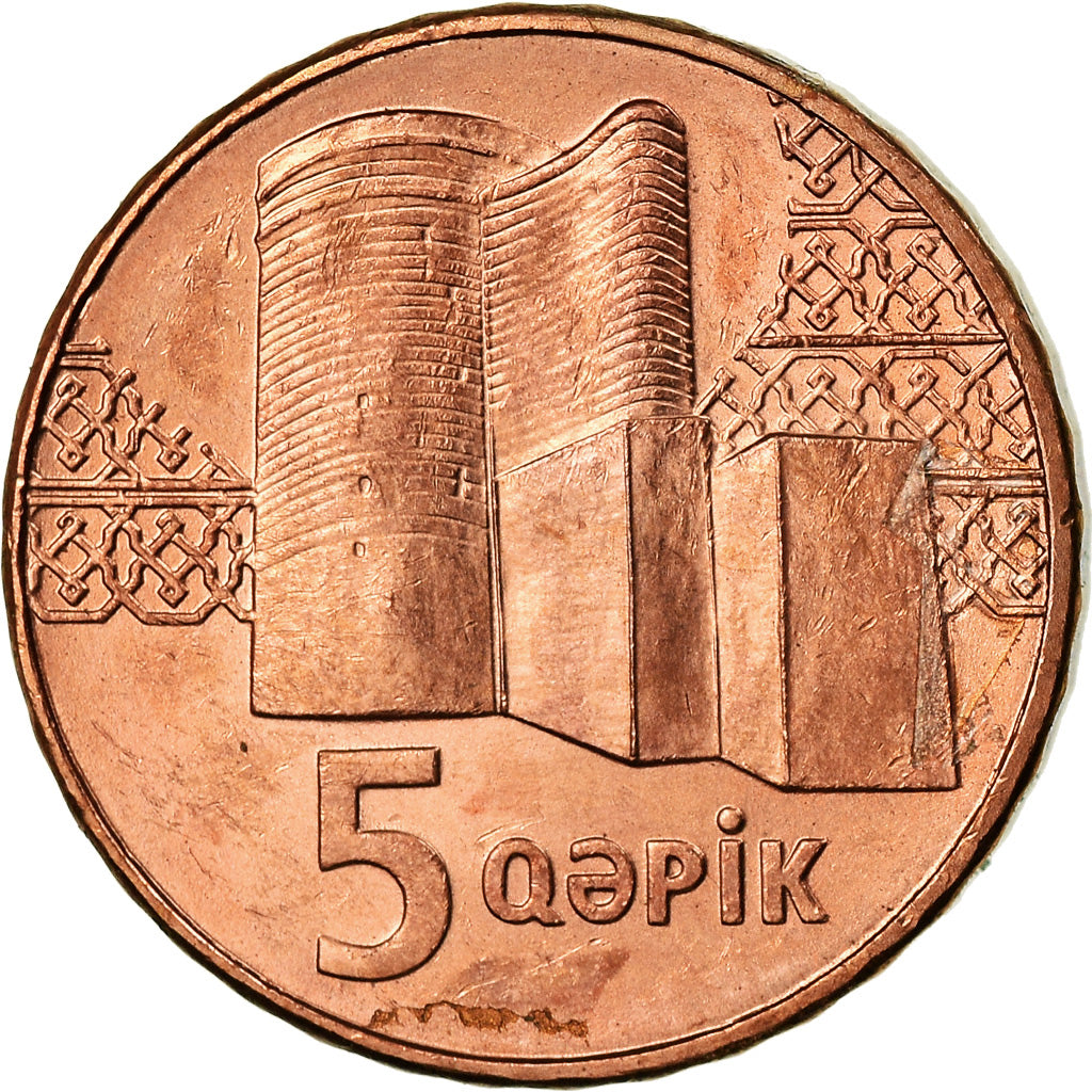 Monnaie, Azerbaïdjan, 5 Qapik, Undated (2006), SUP, Copper Plated Steel, KM:41