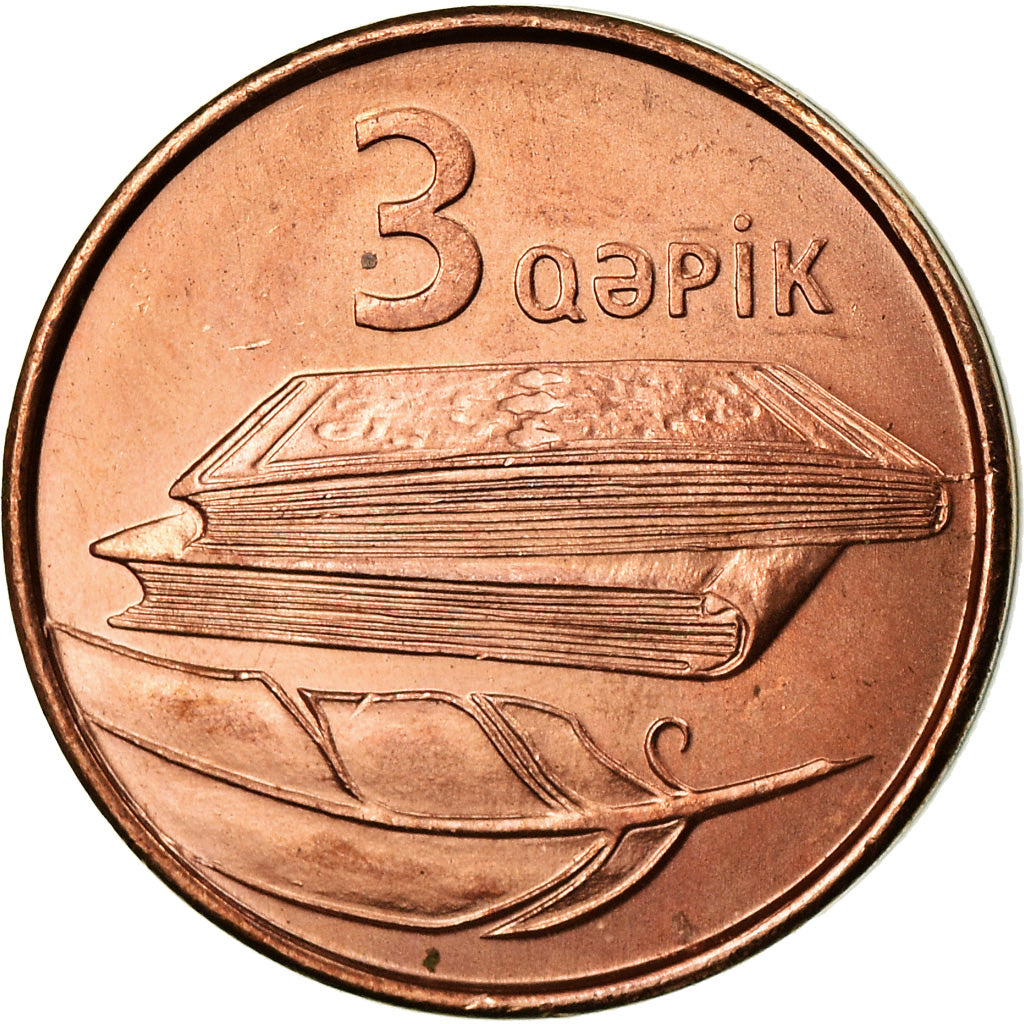 Coin, Azerbaijan, 3 Qapik, Undated (2006), AU(55-58), Copper Plated Steel, KM:40