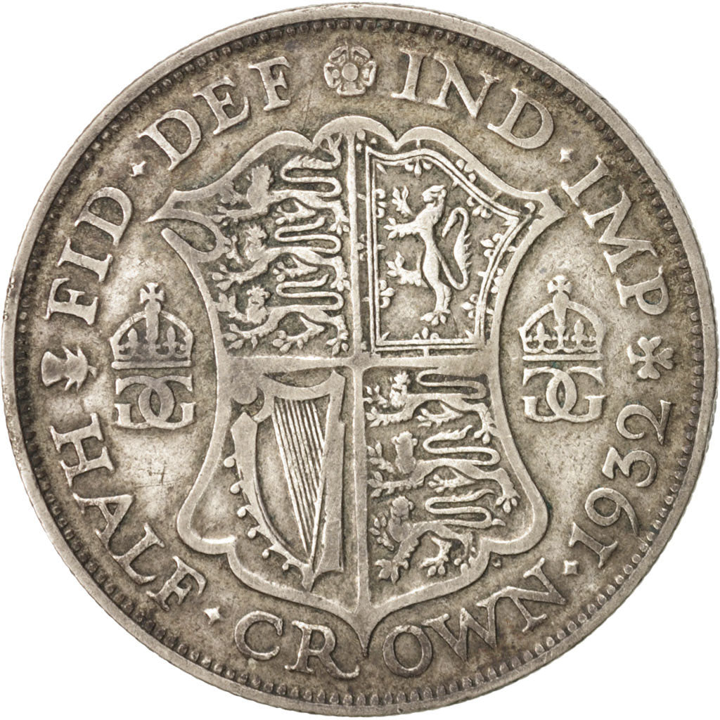 Great Britain, George V, 1/2 Crown, 1932, , VF(30-35), Silver,...