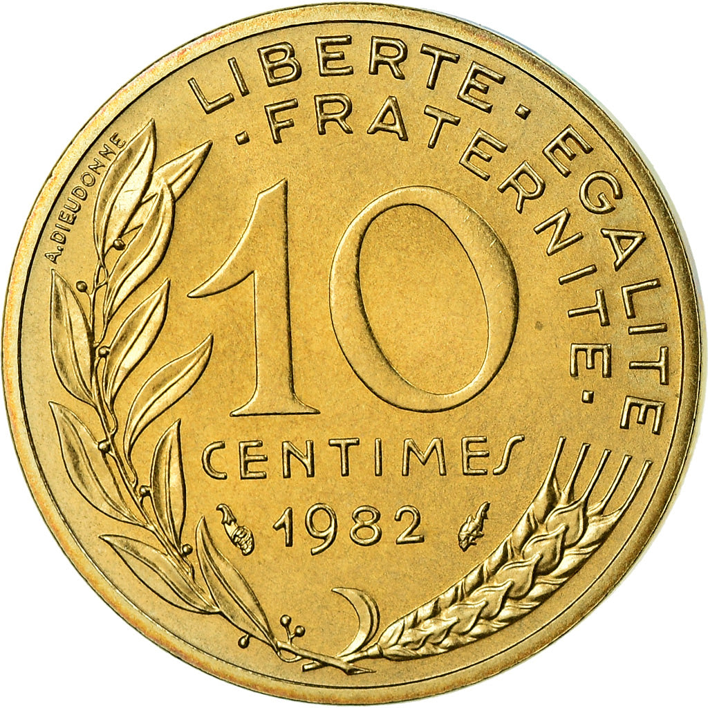 Munten, Frankrijk, Marianne, 10 Centimes, 1982, Paris, FDC, FDC