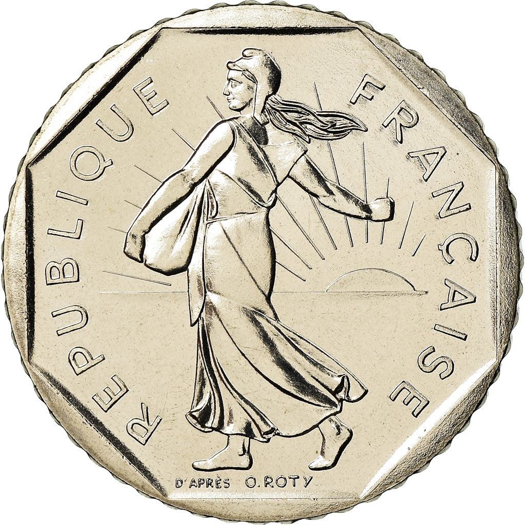 Moeda, França, Semeuse, 2 Francs, 1982, Paris, FDC, MS(65-70), Níquel