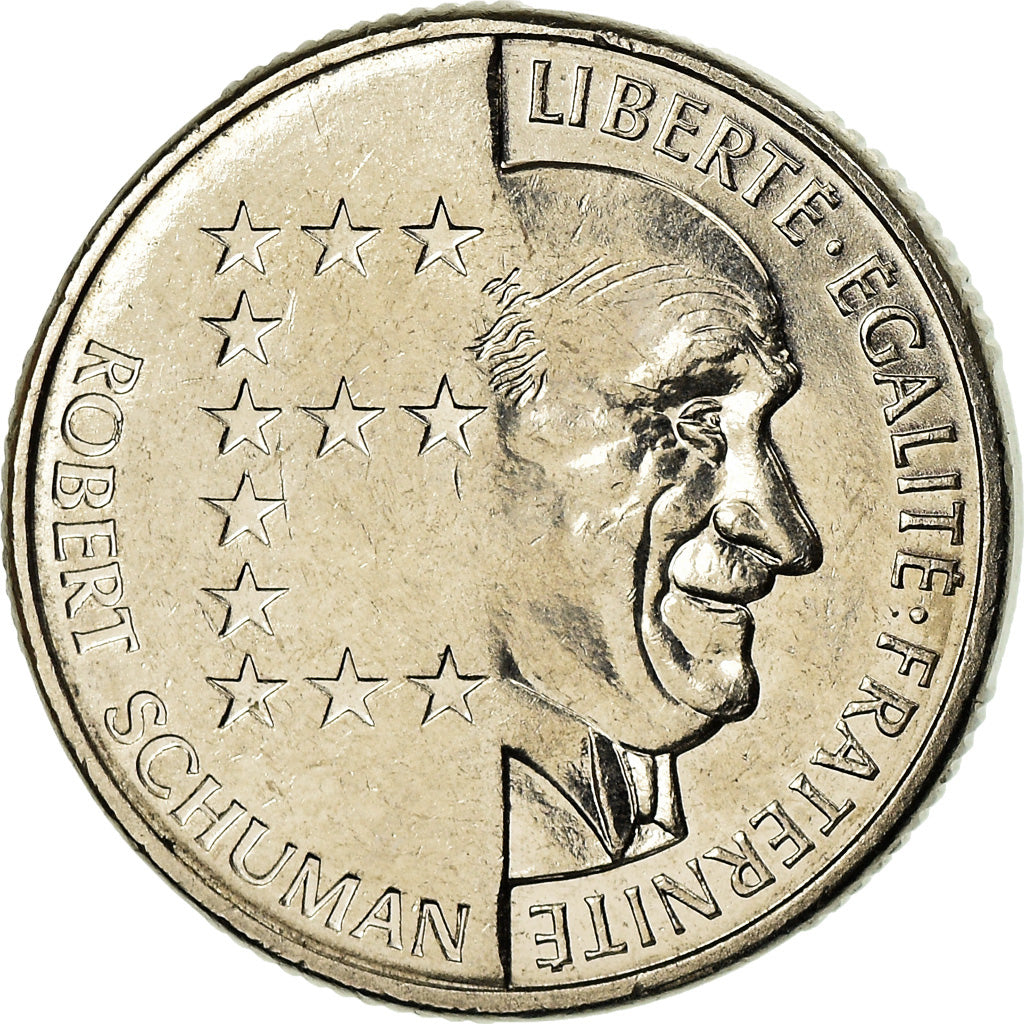 Moneda, Francia, Schumann, 10 Francs, 1986, Paris, MBC+, Níquel, KM:958
